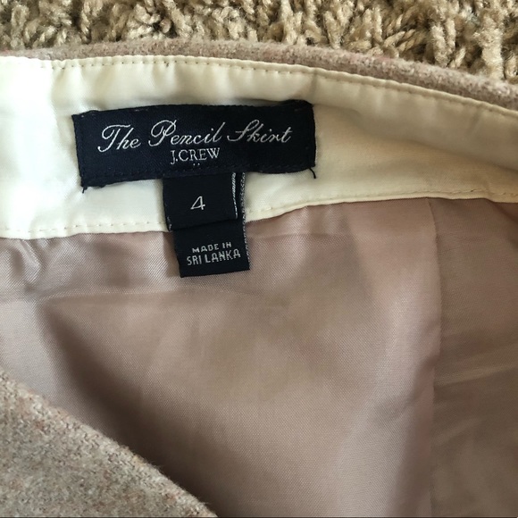 J. CREW The Pencil Skirt Tan Wool Skirt - Picture 4 of 7